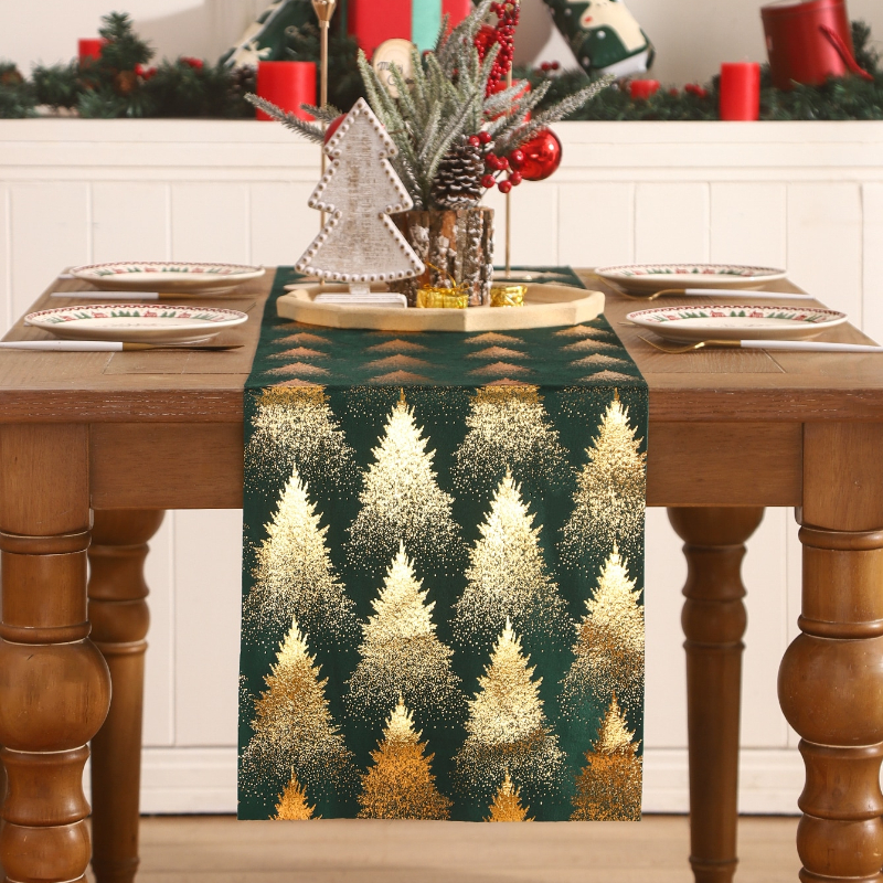 Description Picture 2 of itemChristmas Tree Decoration Table Runner Christmas Stocking Kitchen Party Holiday New Year Decoration Dinner Dresser Tablecloth