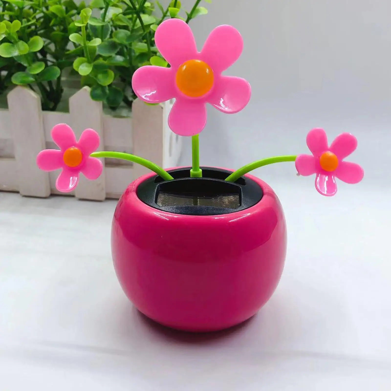 Adorable Solar Power Dancing in Colorful Pots Bobble Head Flowers Solar Dancing Toy for Car Office Dashboard Birthday Gift Decor