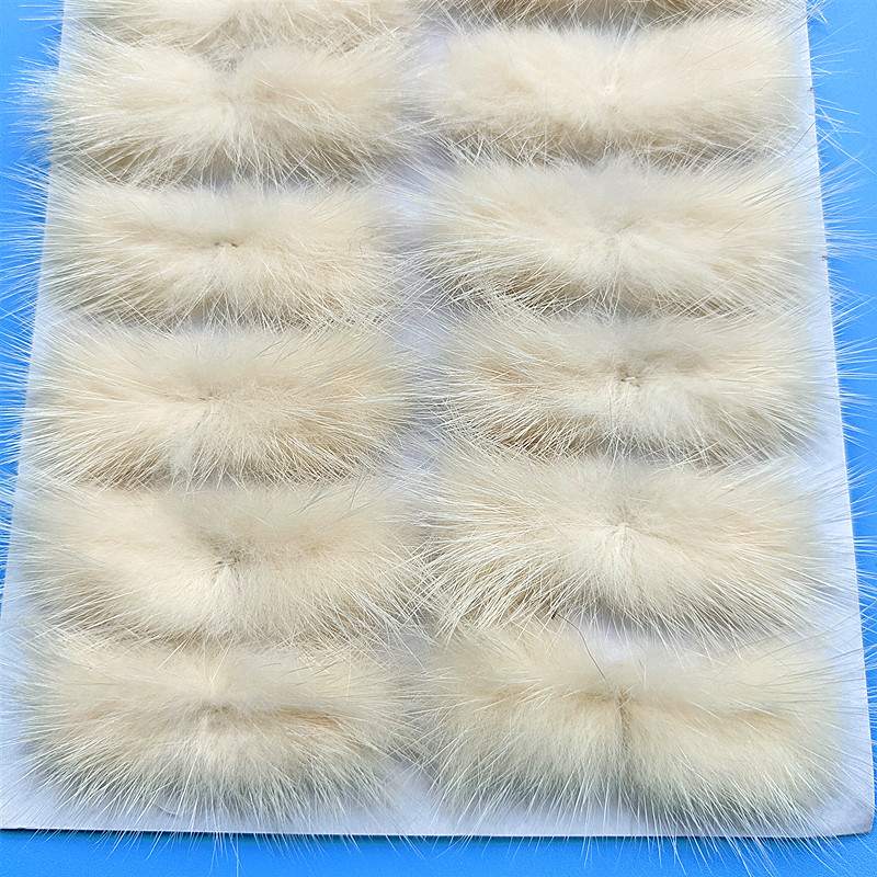5/10 Stücke 3*7 cm Nerz Pelz Pom-pom Fliege DIY Haarnadel Kopfschmuck Corsage Fliege DIY Bogen Haar Zubehör Telefon Fall Handwerk Material – Detail 14