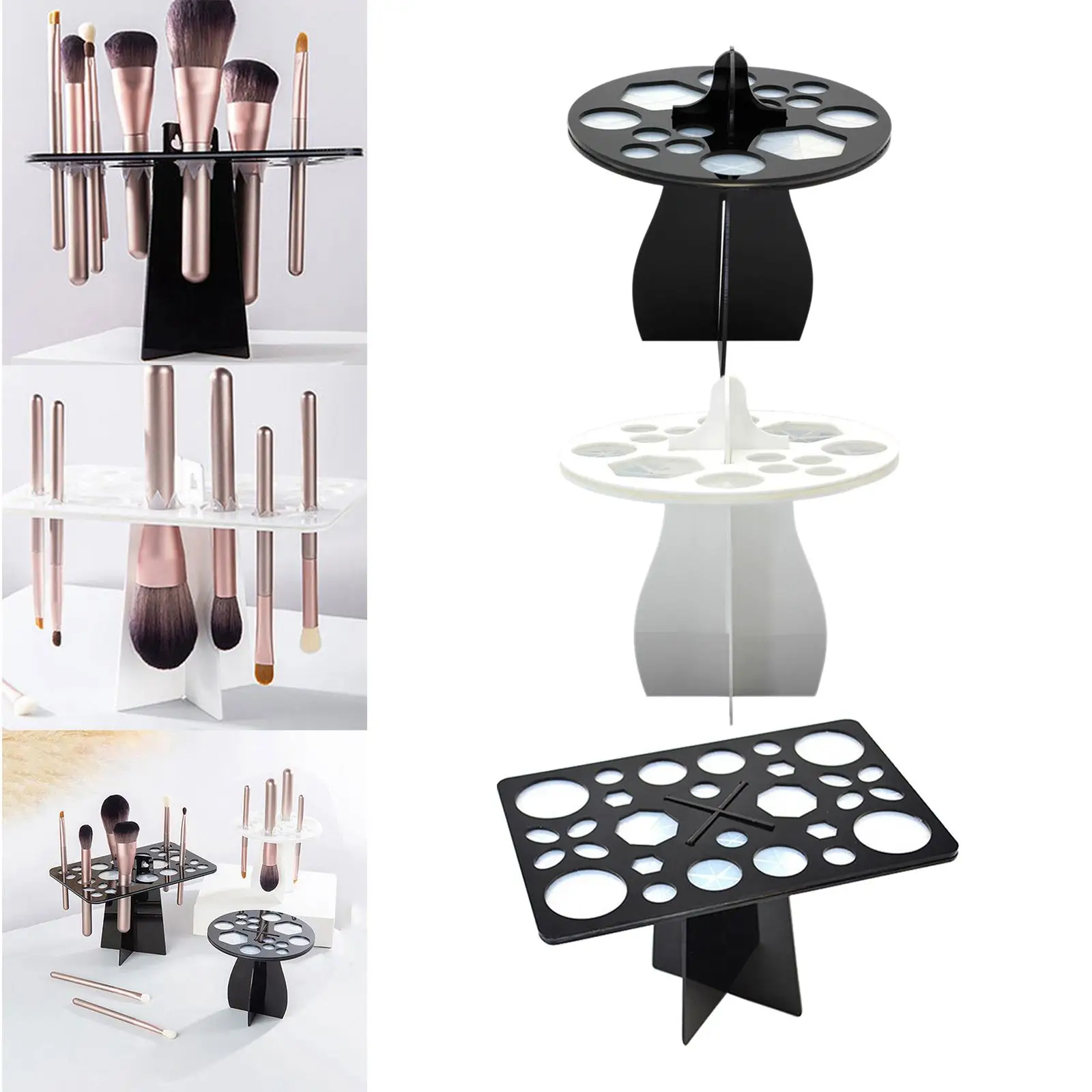 Acrylic Makeup Brushes Drying Rack, Removable Tree Tray Wear Resistant Accessories