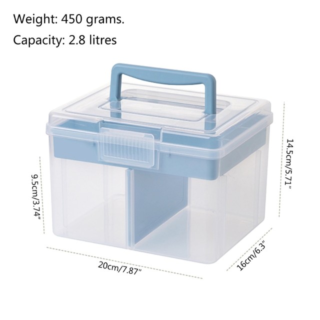 Stackable Craft Storage Box Plastic Adjustable Storage Containers with  Carry Handle Transparent Containers Dropship - AliExpress