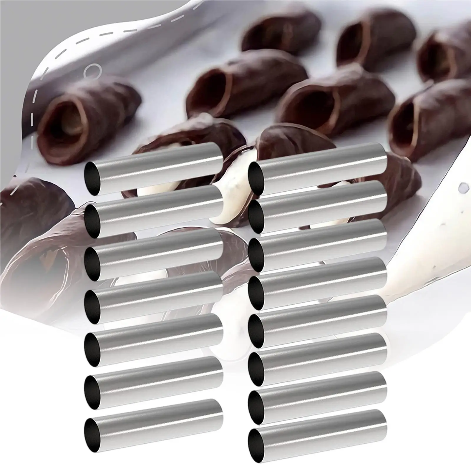 15 Pieces Cannoli Form Tubes Cannoli Tubes Shells for Ice Cream Cones Pastry