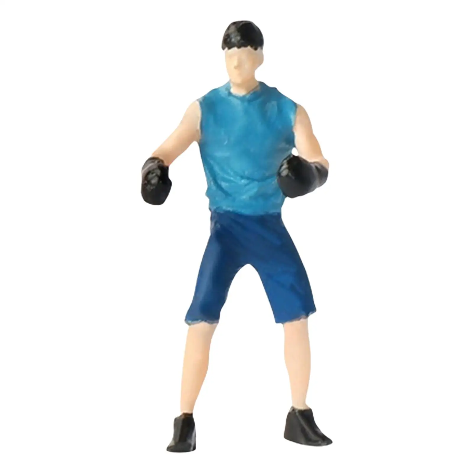 Miniature 1/64 Figures Boxing Figurines Collection Mini Model Sandtable Decoration Ornaments for DIY Scene Dollhouse Layout