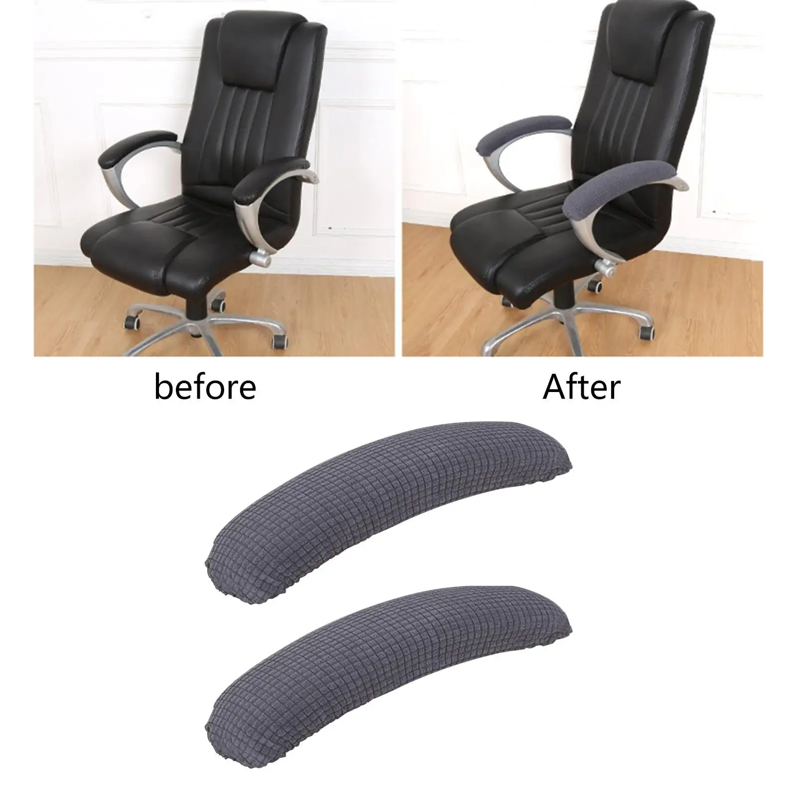 2Pcs Removable Gaming Chair Arm Rest Slipcovers Easy to Clean universal Chair Armrest Cover for Computer Chair Home