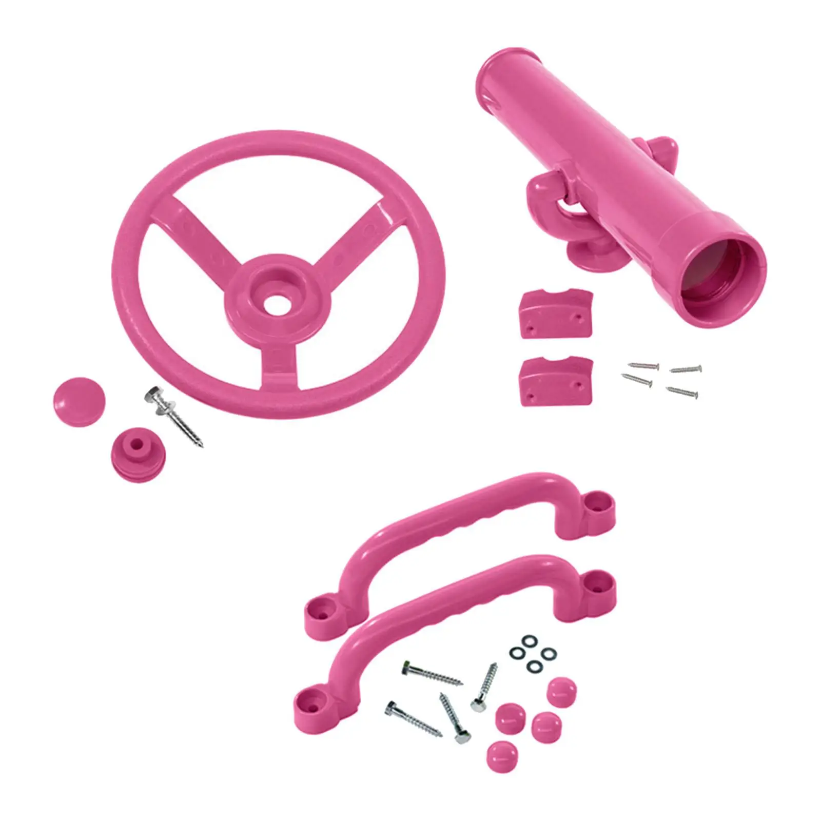 Playground Accessories Pink Set Pirate Telescope Steering Wheel Handle Bars for Tree House Backyard Swingset Jungle Gym Parts