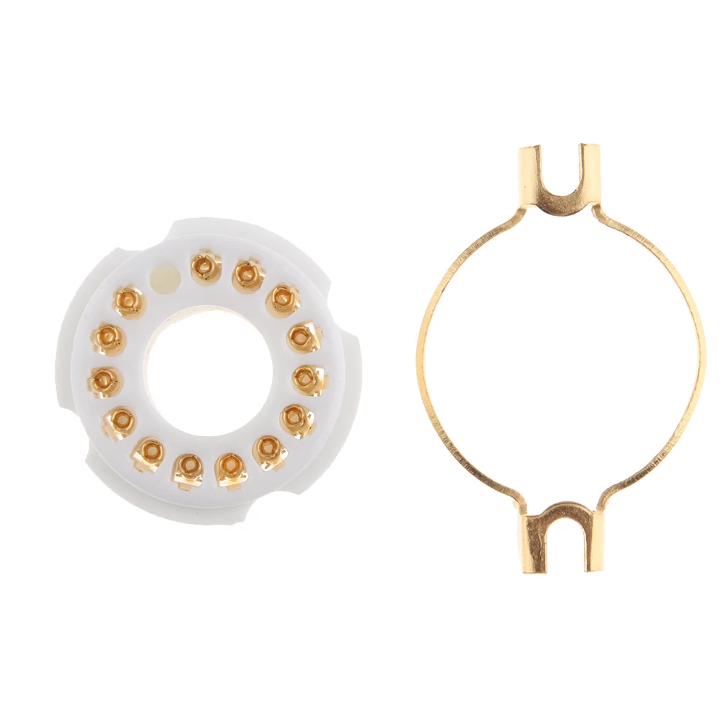 Ceramic Tube Socket Base 14 Pin Gold-plated for Circuit Board