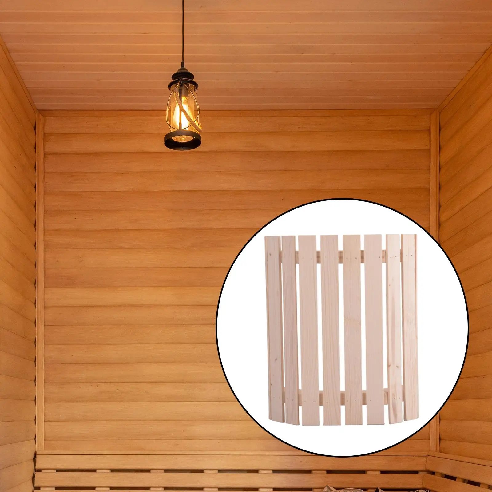 Wood Lamp Shade SPA Accessories Vintage Style Steam Room Lampshade Light Shade for Steam Room Sauna Room