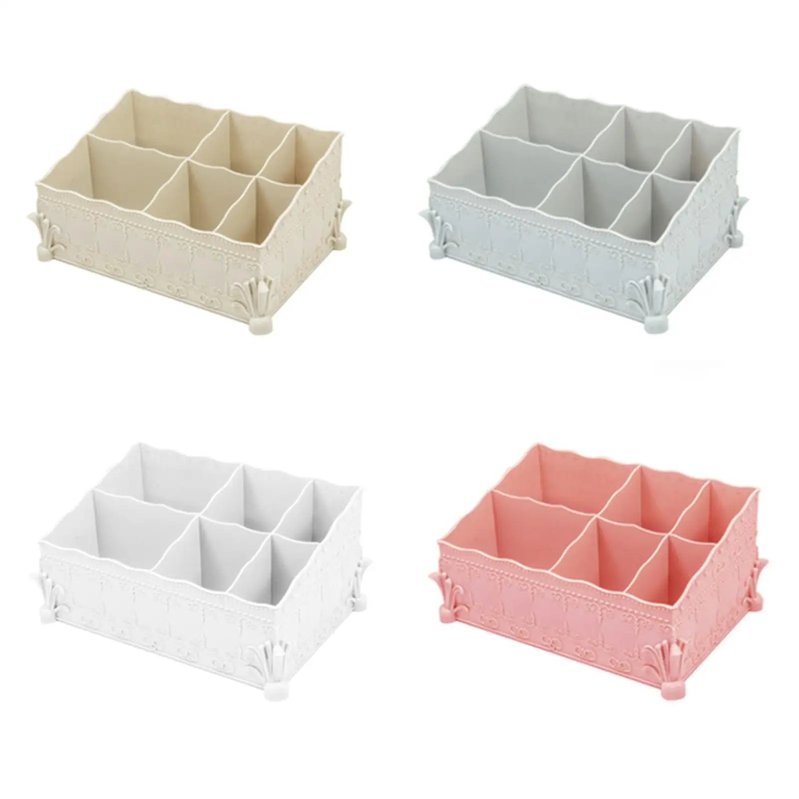 6 Grids Cosmetic Storage Box Makeup Brushes Organizer for Bathroom