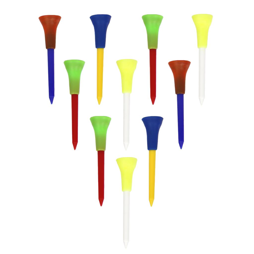 10x Golf  Layer Tees Rubber Sleeve Ball Nail 70mm Golf Accessories
