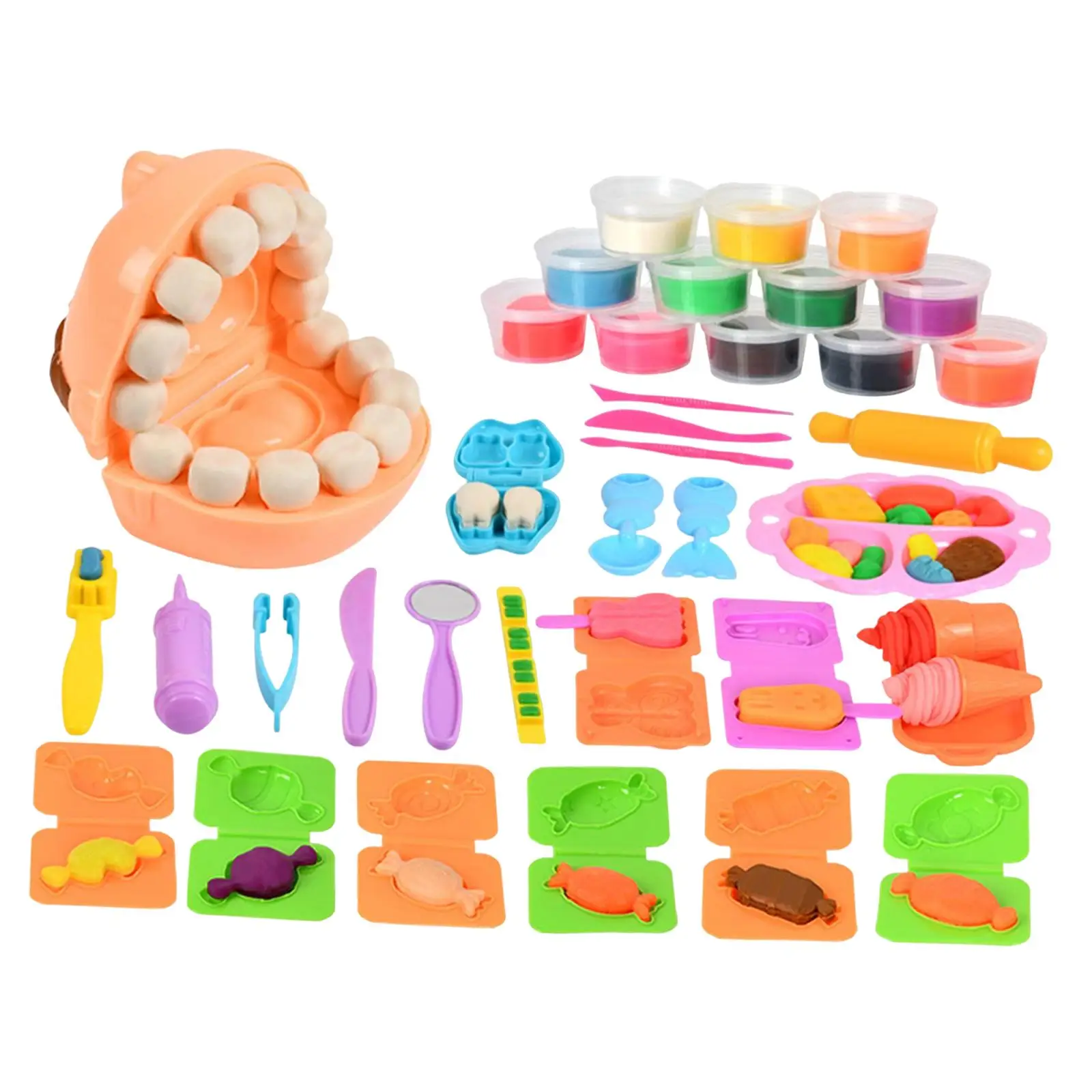 Clay Set Pretend Play DIY Models Educational 12 Colors with Accessoires Art Crafts for Toddlers Birthday Gift Children Kids