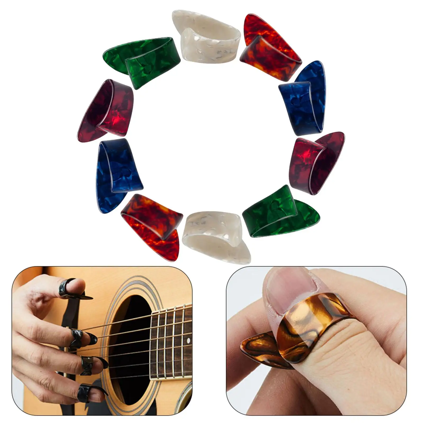 Set of 10 Stylish Guitar Finger Pick for Acoustic,Electric, Classic Guitar