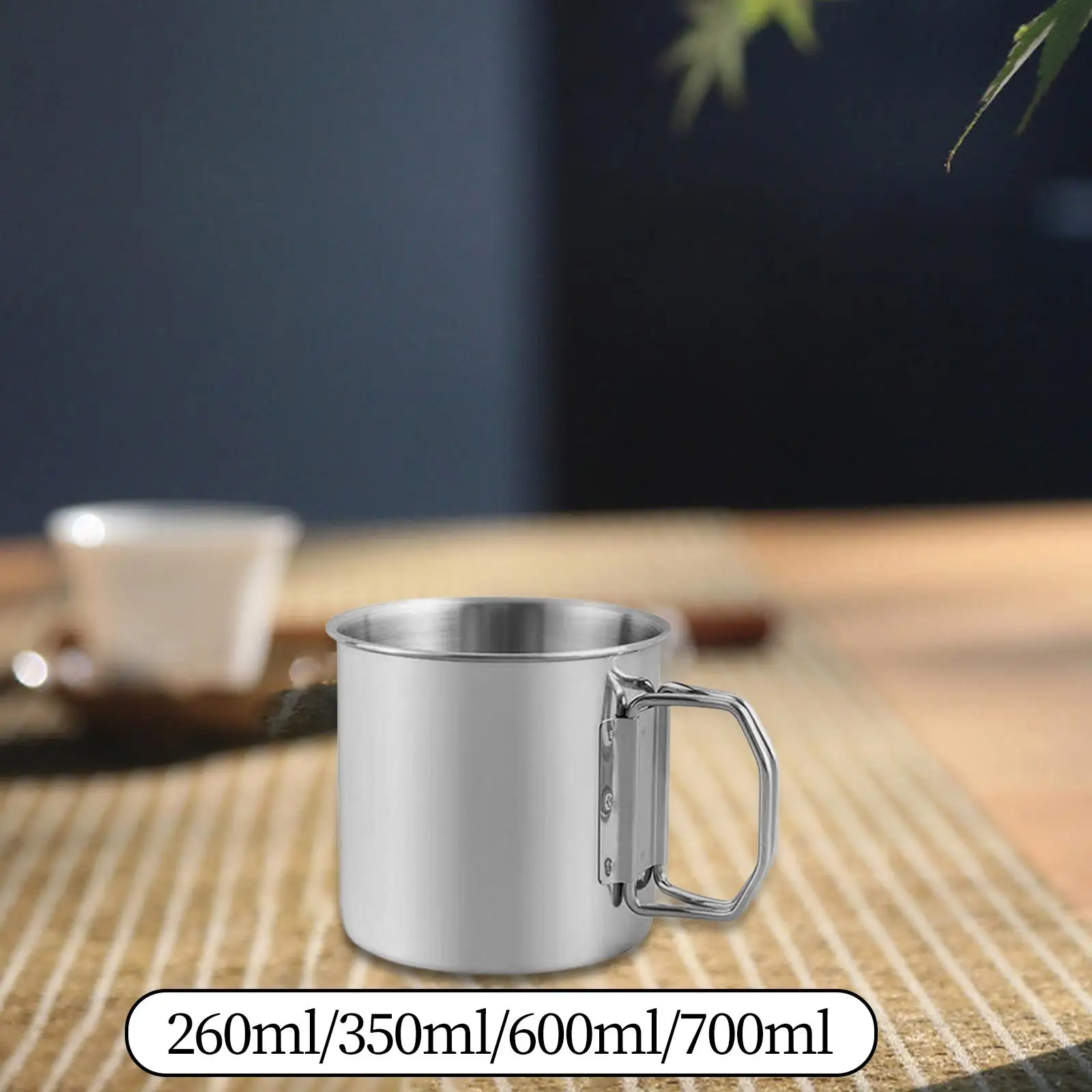 Camping Cup Water Cup Drinkware 304Stainless Steel with Foldable Handles Coffee Mug for Outdoor Cooking Picnic Touring Trips