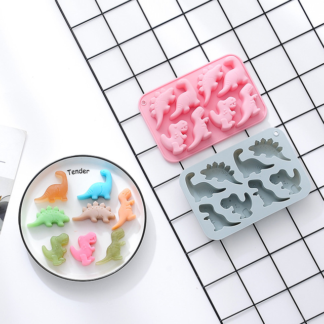 Pompotops Dinosaur Ice Cube Tray, Food Grade Silicone Ice Molds