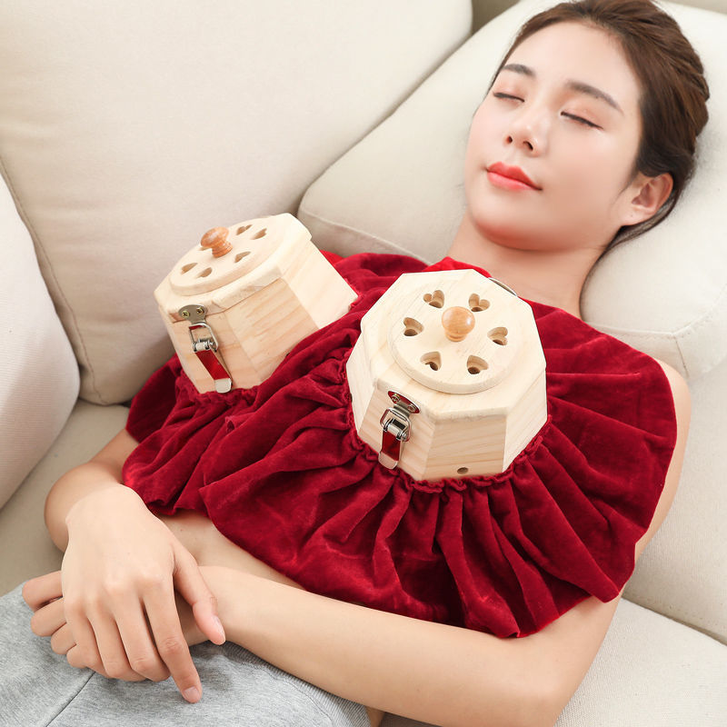 Best of Wooden Moxibustion Box Breast Massager Moxa Therapy Compress Warm Palace Abdomen Back Chest Pain Relief Temperature Adjustable Reviews & Tips