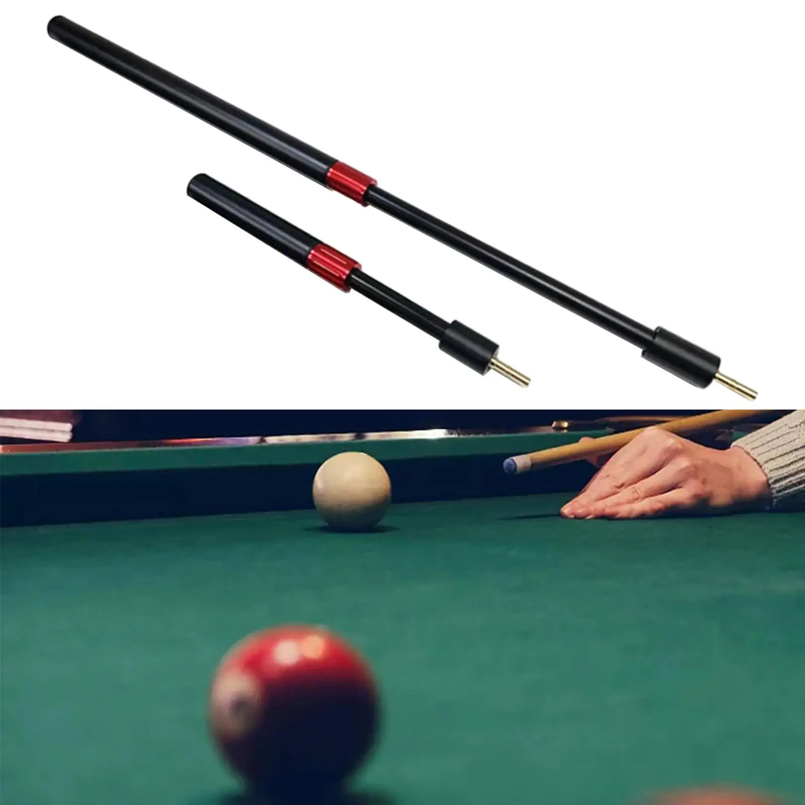 2Pcs Billiards Cue Extension Attachment Aluminum Alloy 9inch 18inch Pool Cue Extension End Lengthener for Billiard Enthusiast