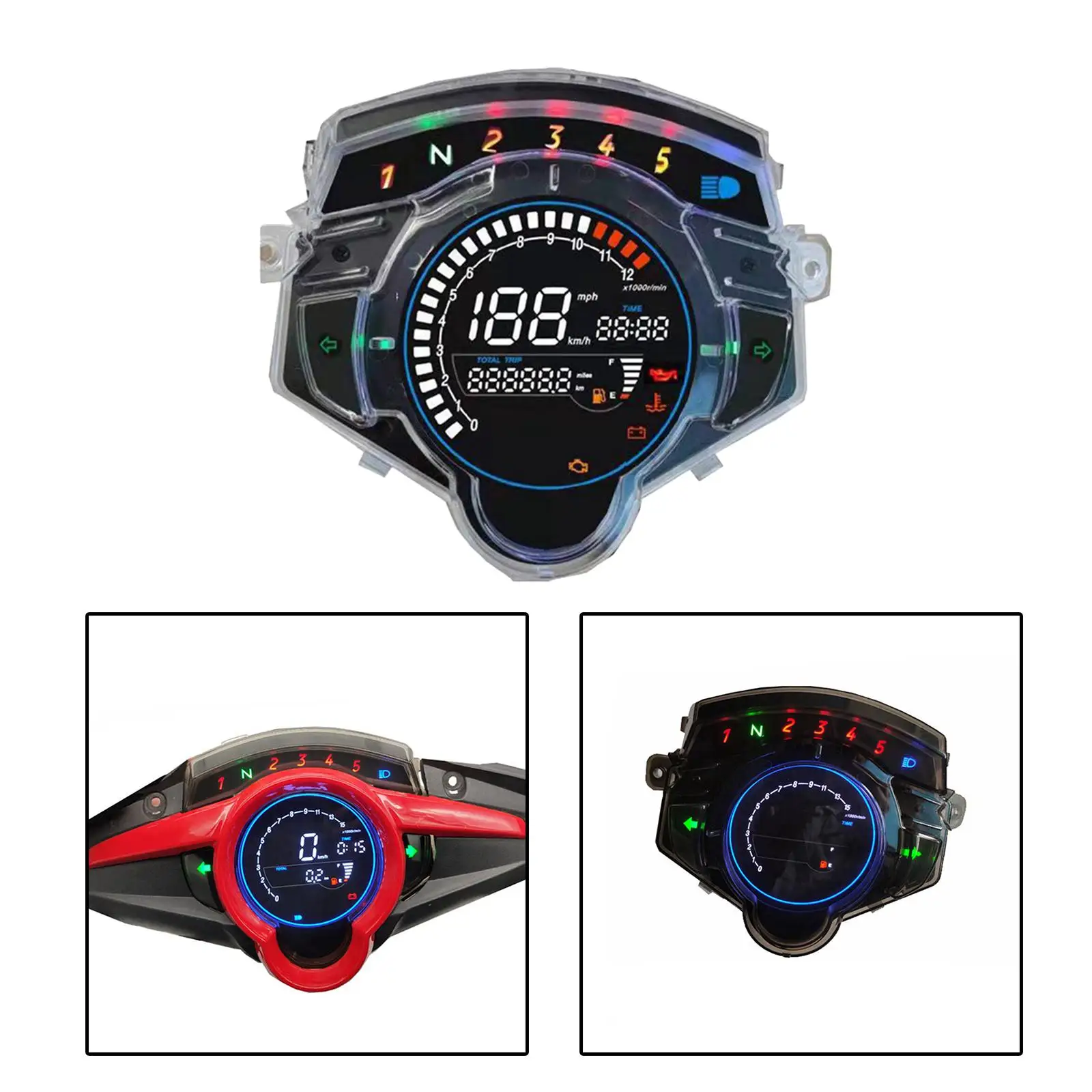 Motorcycle LED Speedometer Electronic Digital Gauge for Yamaha LC135 V4 V5 V6 V7 Quality Accessories Stable Performance