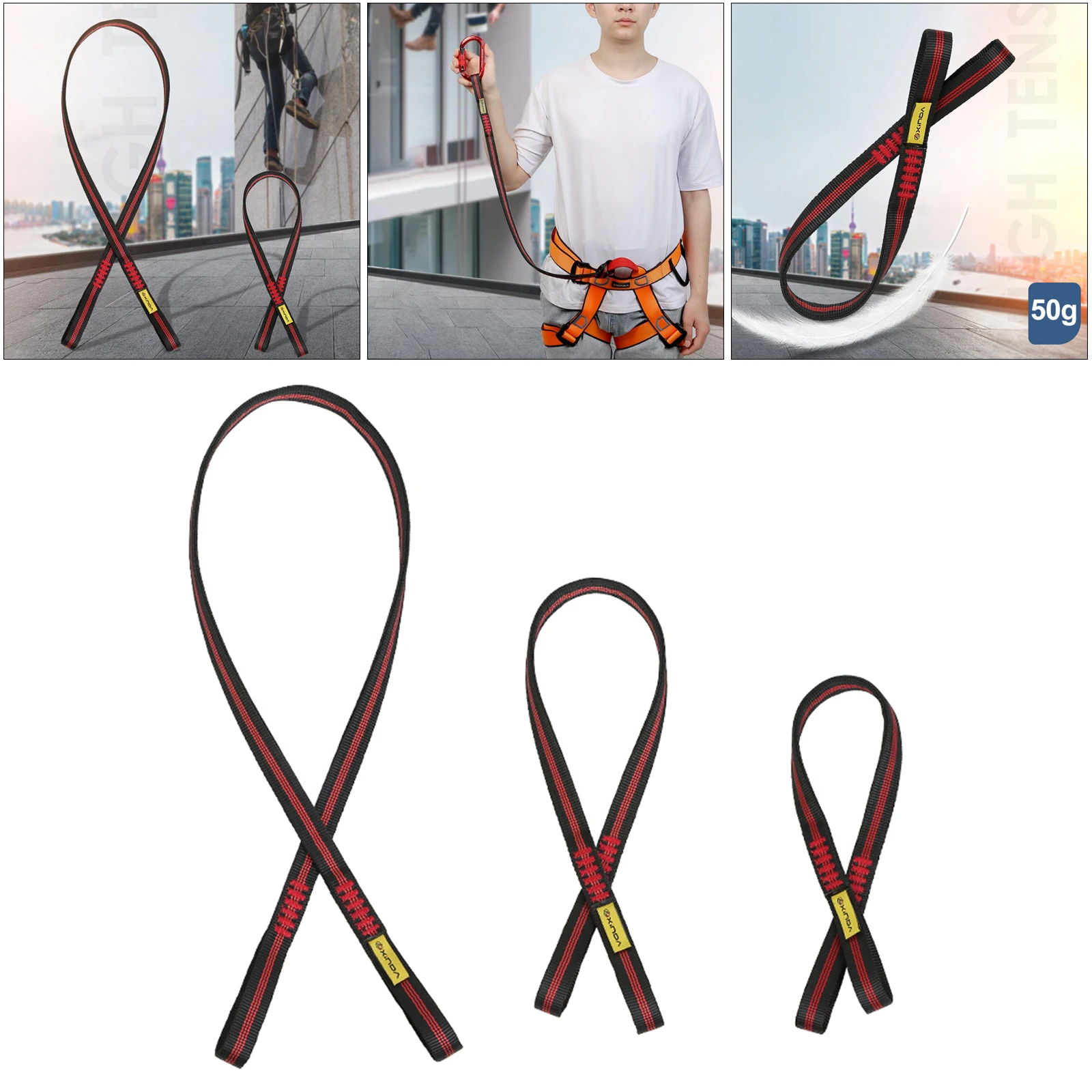 Climbing Rock Sling Bearing Strap Safety Rope Mountaineering Belt Outdoor