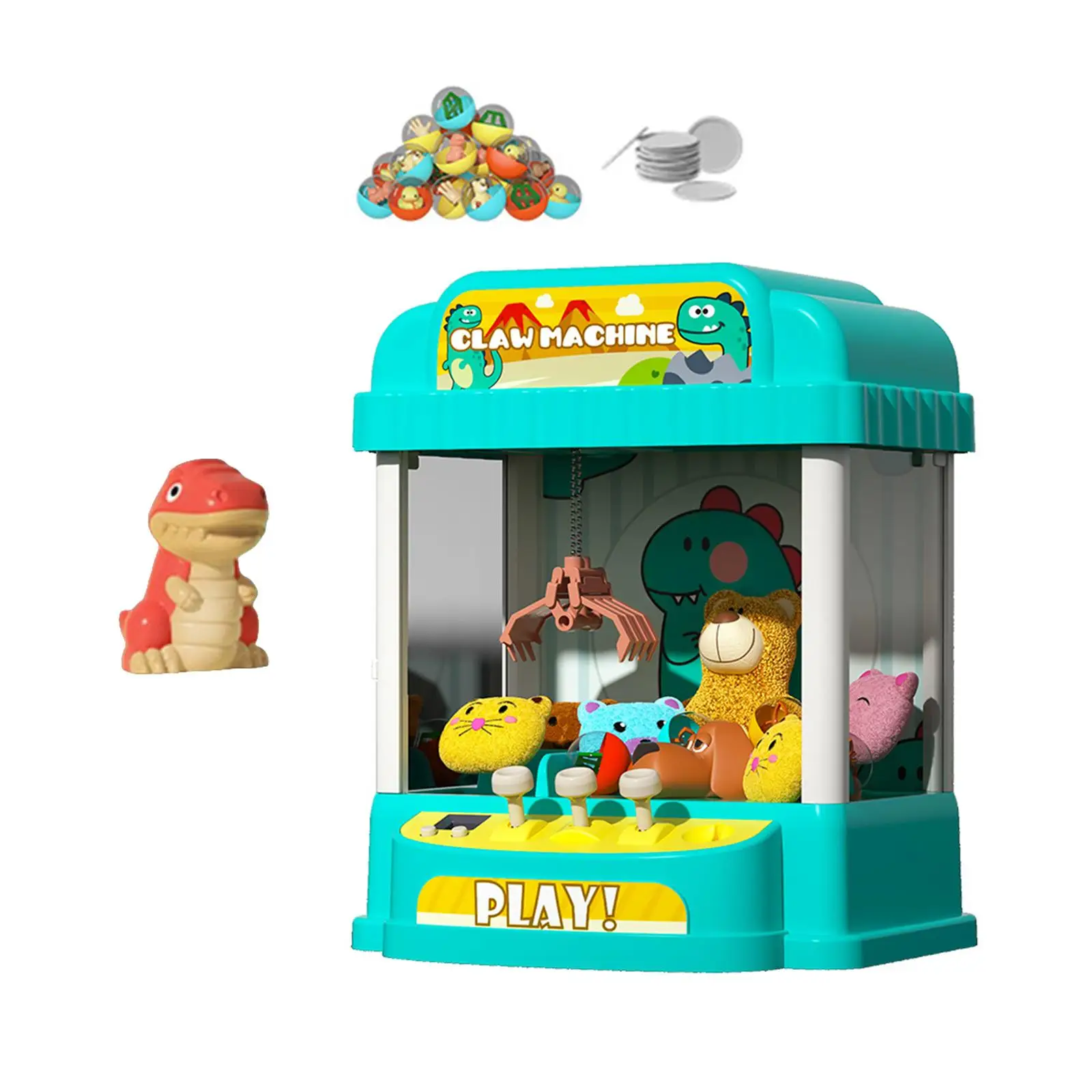 Reusable Small Claw Machine Mini Arcade Machine Vending Machine with Sounds Prize Dispenser for Toddlers Boys Girls Kids Gifts