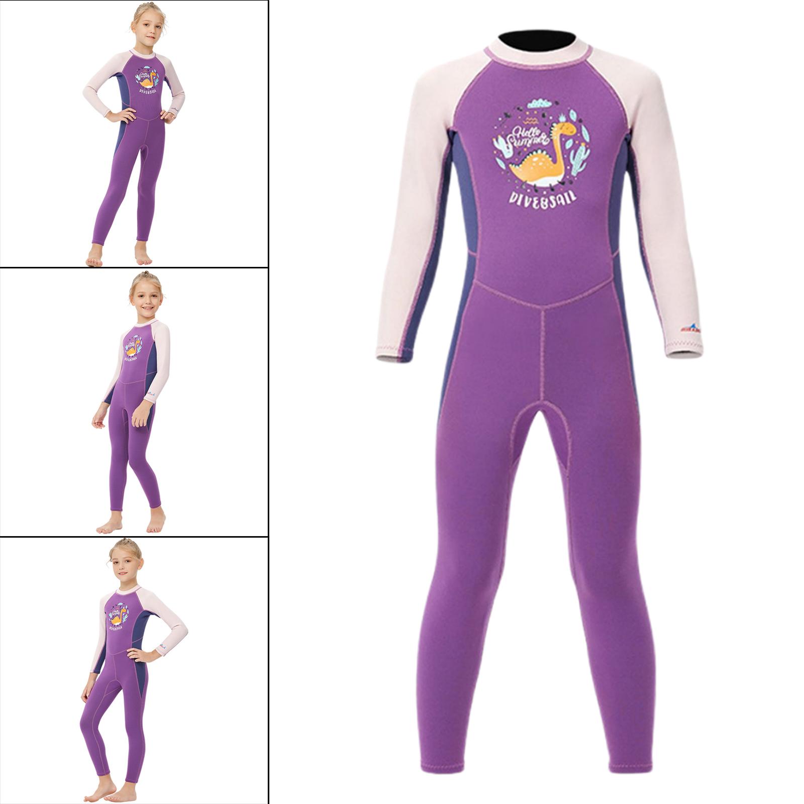 Kids 2.5mm Wetsuit Warm Full Length Keep Warm UV Protection Kayak Back Zip Diving suits for Boys Girls Scuba Sports Toddlers