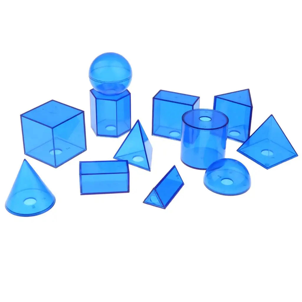 12 Pieces Geometric Solids - 3D Geometry Exploring  Visual