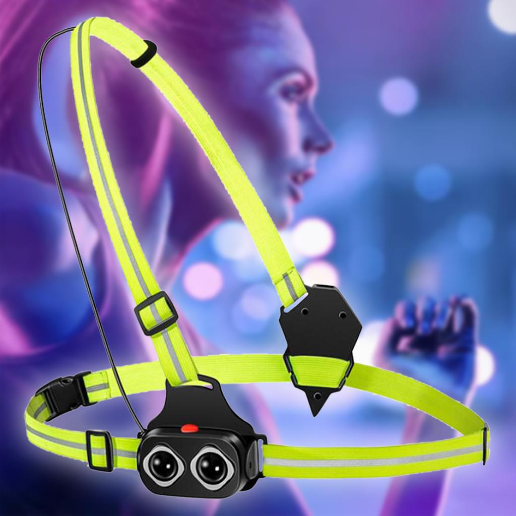 Outdoor Sport LED Night Running Light USB Rechargeable Chest Lamp 2 Modes Safety Jogging Warning Light Cycling Torch
