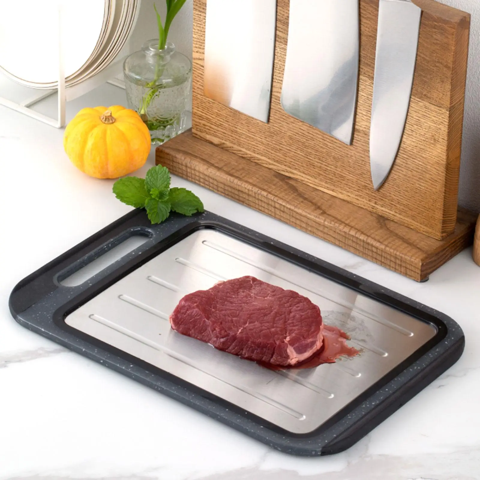 Defrosting Plate Board Frozen veggies Meat Cooking Wall Mounted Stainless Steel Quick Defrost Thawing Tray for