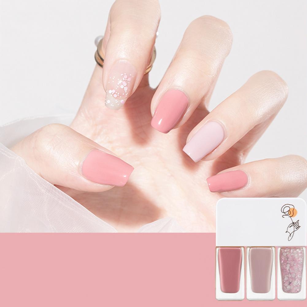 3Pcs/Set Water-Based Gel Nail Polish Set - 12g, Quick-Dry, DIY 3-in-1 Nail Art