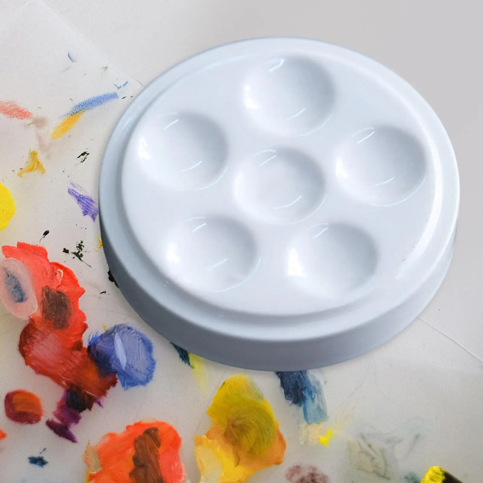 6 Grids Makeup Mixing Tray Nail Art Professional Nail Accessories Makeup Blending Ceramic Container for Paints