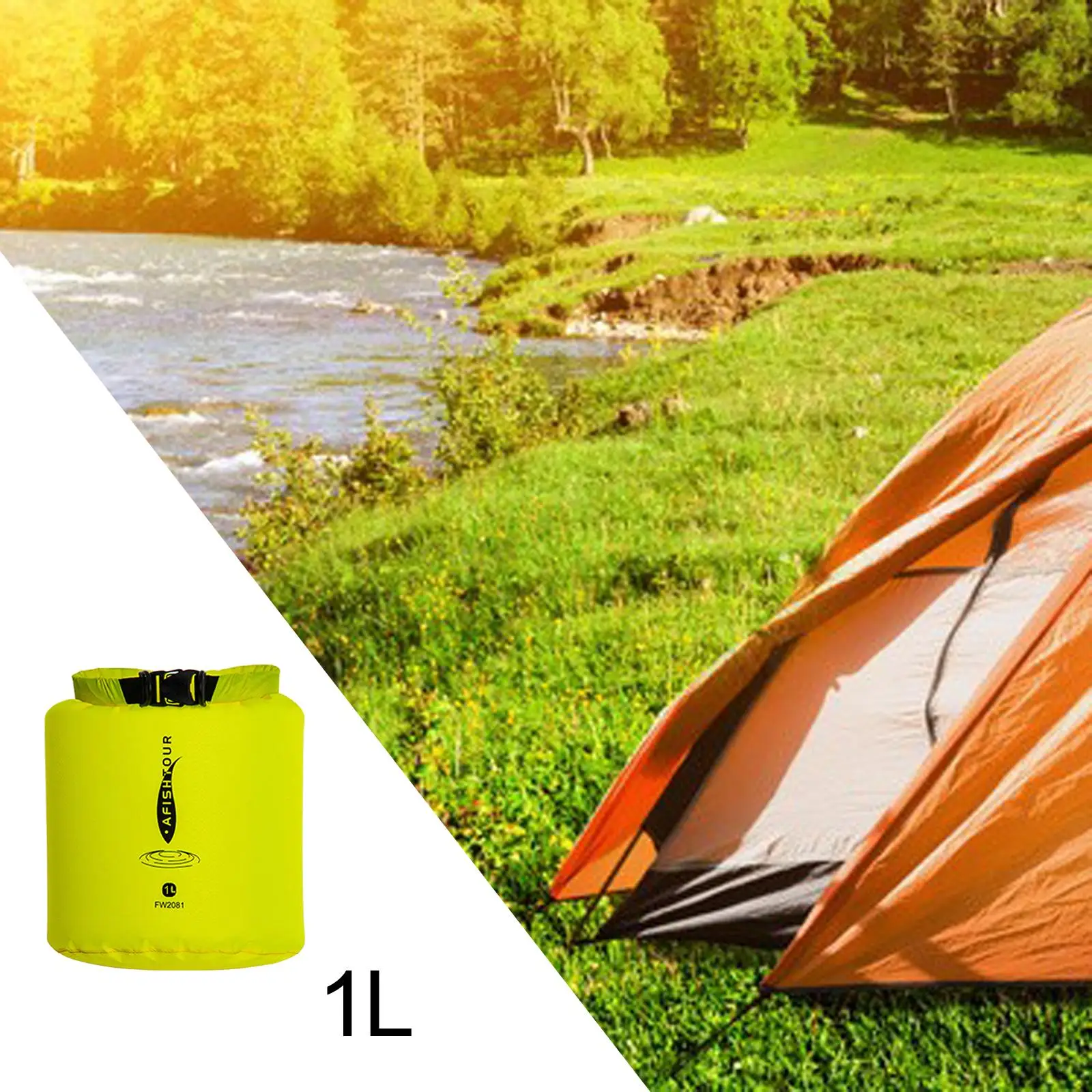 70D Nylon Cloth Waterproof Dry Bag Sundries Storage Bags Roll Top Dry Sack Pouch for Rafting Fishing Sailing Boating Outdoor