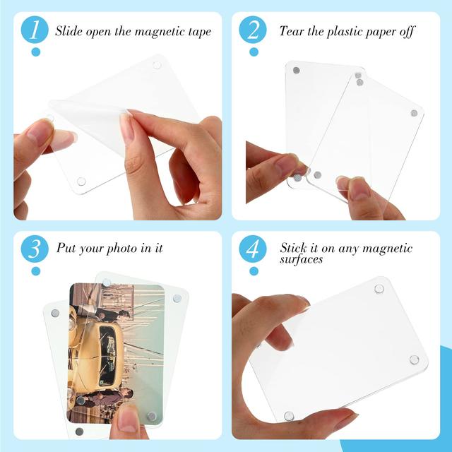 Magnetic Picture Frame Photo frame Refrigerator Fits Photo Magnetic Picture  Frame with Clear Photo Pocket for fridge magnet - AliExpress