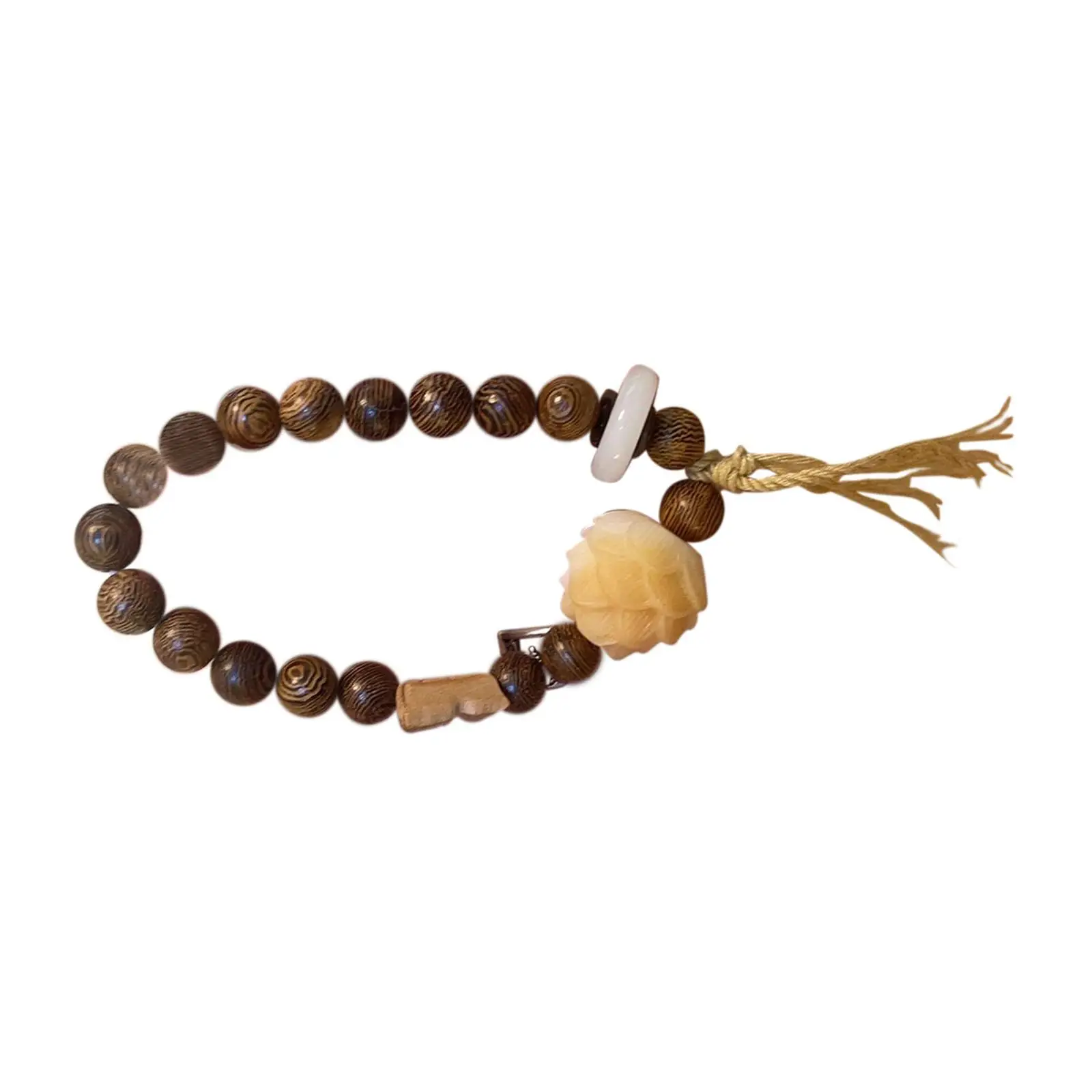 Wooden Beads Bracelet Buddhist Bodhi Root Lotus for Men Women Buddha Beaded Bracelet Beads Bracelet Prayer Bead Bracelet