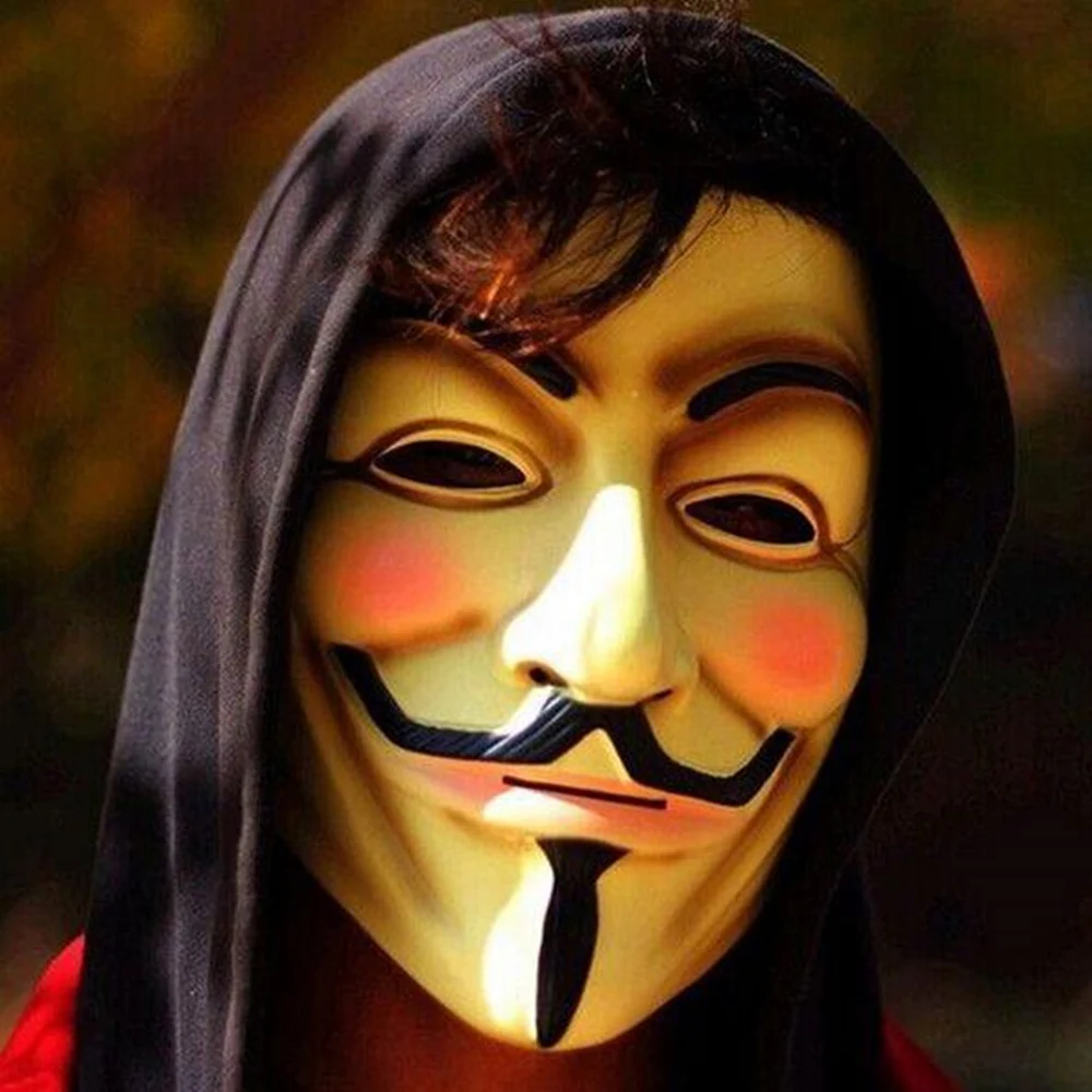 Film Cosplay V wie Vendetta Hacker Maske Anonymous Guy Fawkes Halloween Weihnachten Party Geschenk für Erwachsene Kinder Film Thema Maske – Detail 2