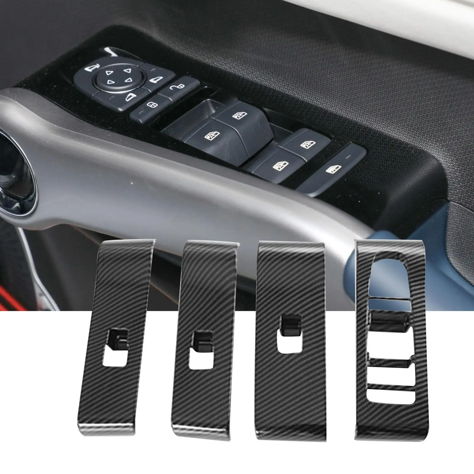 Window Switch Button Covers Sticker Interior Accessories ABS Modification
