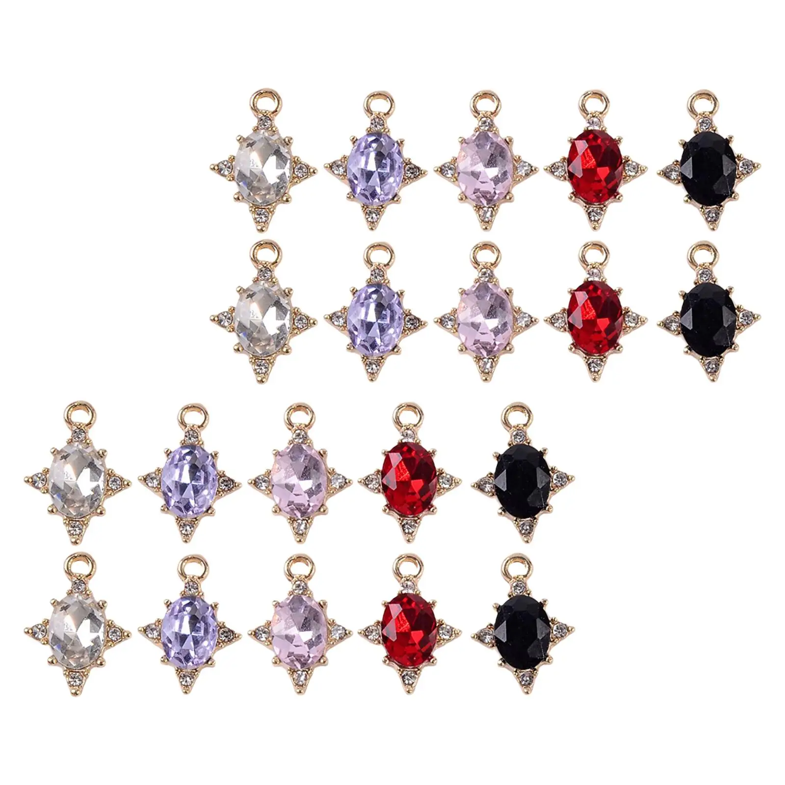 20x Mini Rhinestone Charms Pendants for Jewelry Making Garment Embellishment