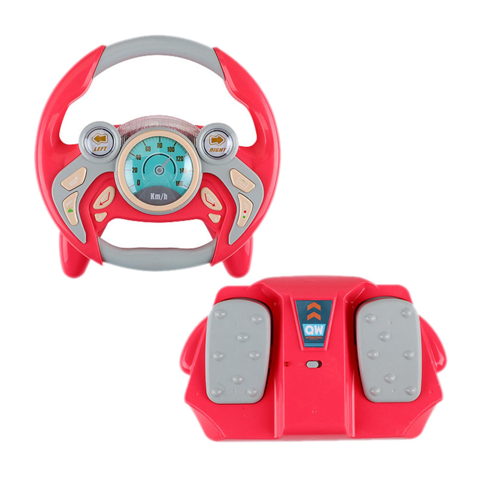 Simulated Steering Wheel for Kids Early Educational Sounding Toy W/Music and Light Gift Driving Controller Interactive Toys