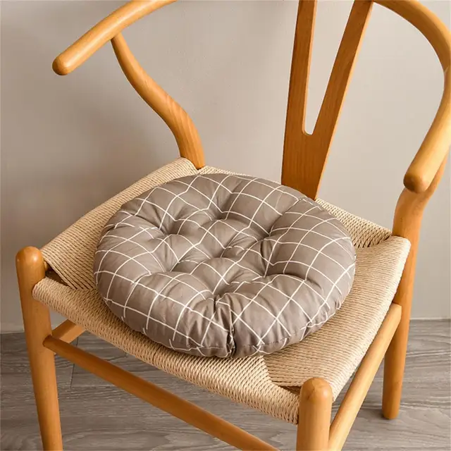 Wcxixo Cojín redondo para silla de oficina/comedor, cojín de algodón grueso  para silla de futón, cojines de asiento suaves y cómodos para muebles de