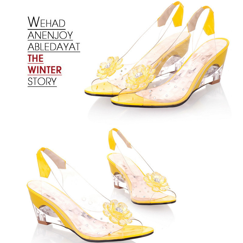 Studded Flower Design Transparent Sandals Peep Toe Heels Sandal Wedding Party Shoes Women Fishmouth Open Toe Heels 2026 New