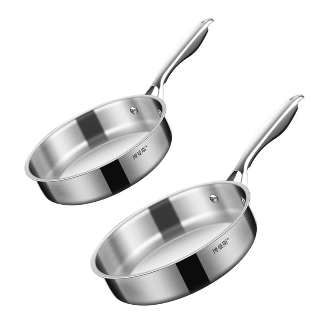 Stainless Steel Non-stick Pan, Flat Bottom Frying Pan, Household Omelette  Pan, Steak Pan, Retro Bottom Electromagnetic Stove Gas Stove, Universal -  Temu