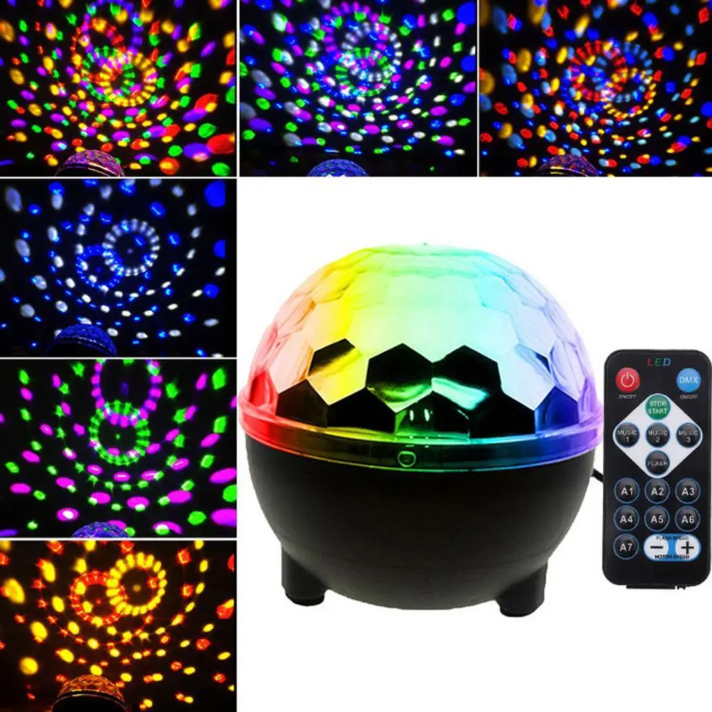 6 Colored Disco Party Lights LED Ball Indoor Dance Lamp 100-240V