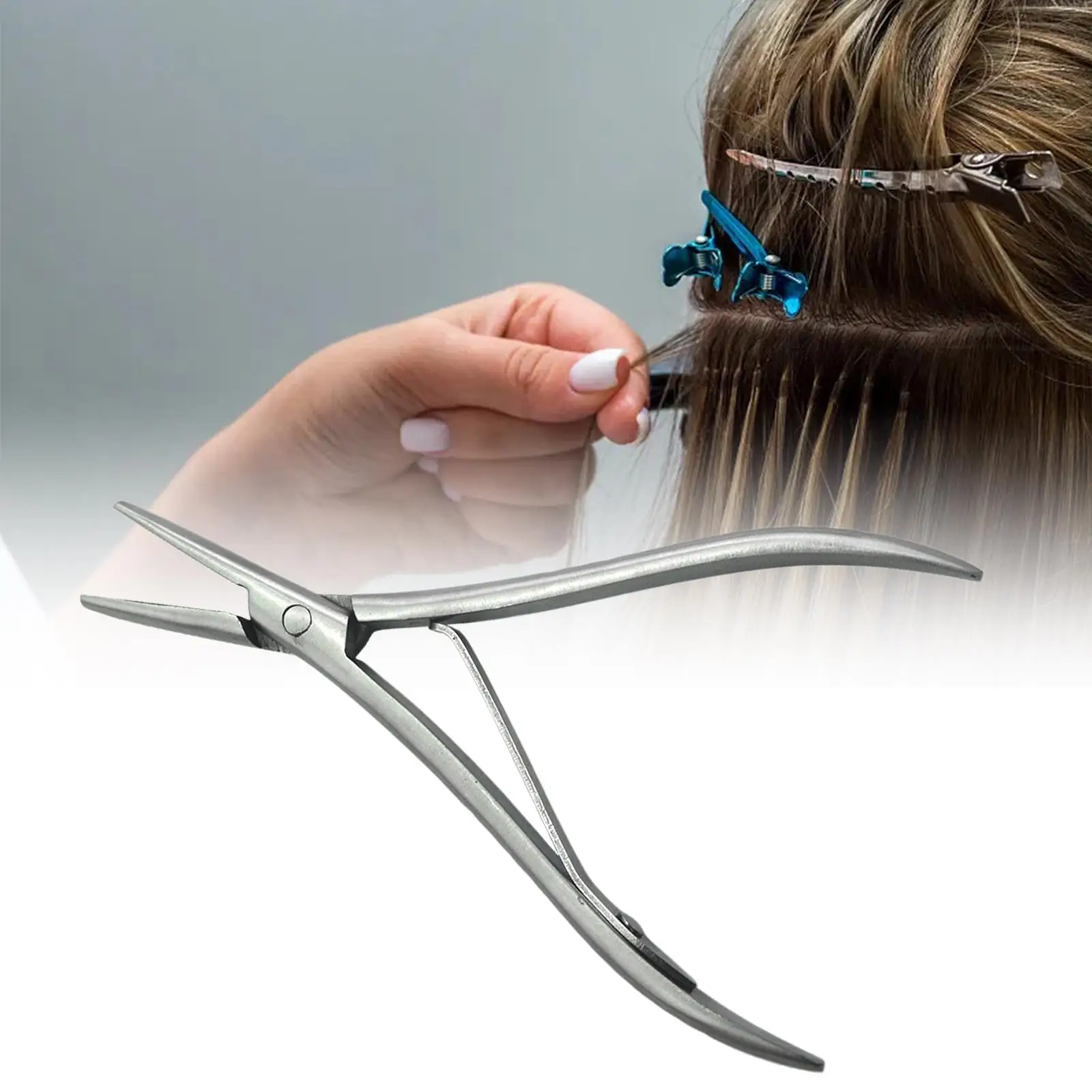Hair Extension Pliers Micro Link Ring Bead Closer Tool Flat Shape Hair Loop & Styling Tool Clamp Tool Pliers for Hair Extension