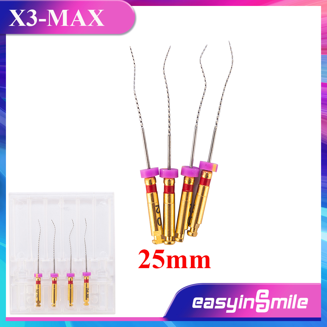 Best of EASYINSMILE 4Pcs Dental Endodontic X3-MAX NITI Endo Files Root Canal Cleaning Rotary Finisher Files Instrument 25mm Reviews & Tips