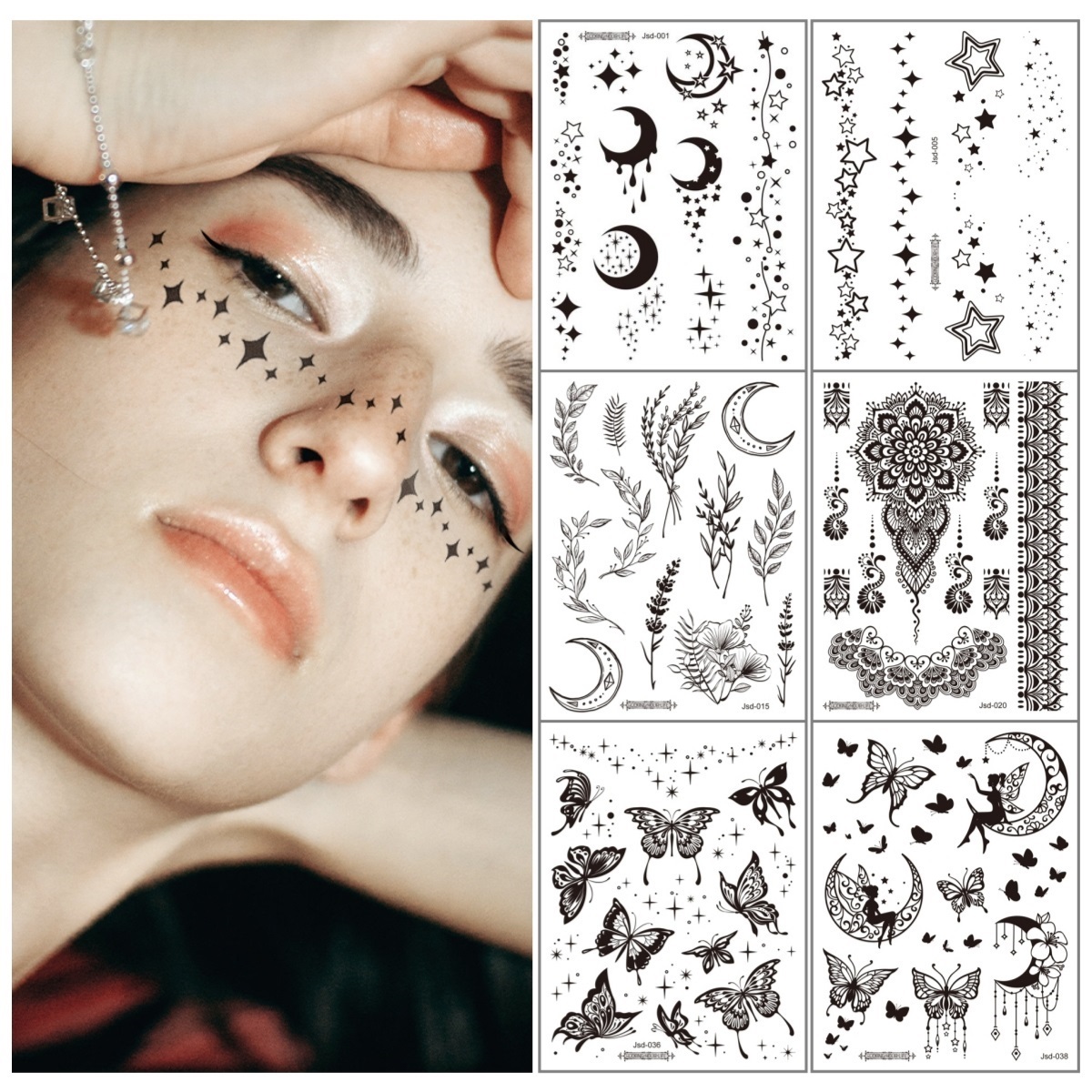 Best of Adult Black Tattoo Temporary Butterfly Mandala Flower Waterproof Body Art Sticker Face Make-up Disposable Tatouage Temporaire Reviews & Tips