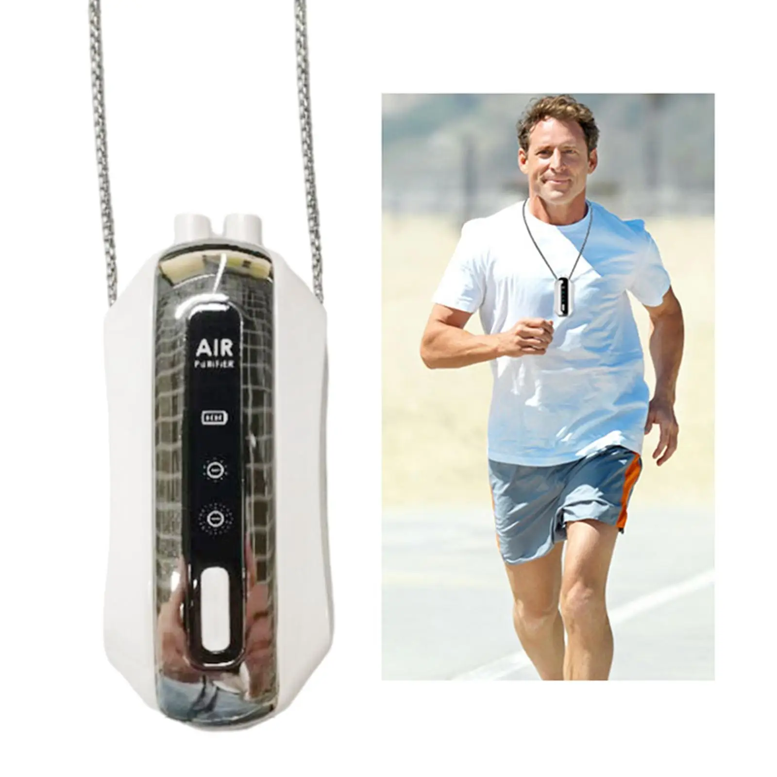 Neck Hanging Air Cleaner Negative Ions Generator Necklace Mini for Running