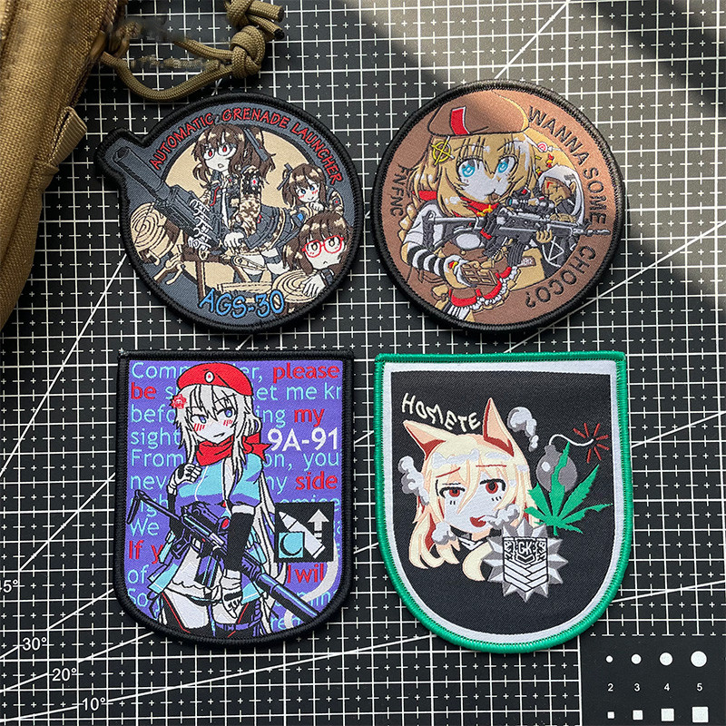 Anime, Menina Bonita, Emblema Tático na Mochila, Gancho Loop, Patch Militar