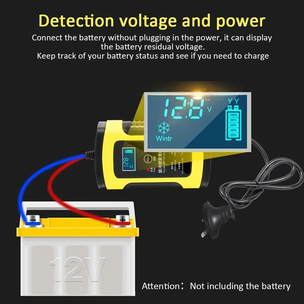 Battery Charger Intelligent Fast Power Charging Wet Dry  Acid Digital LCD AU
