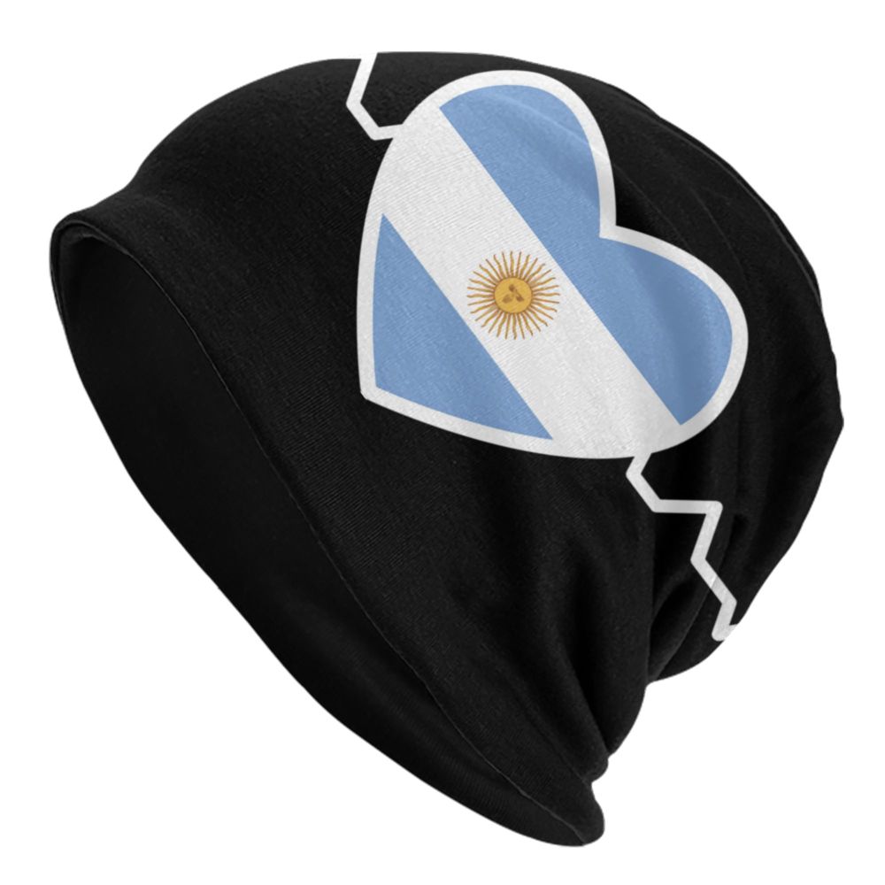 Benutzer definierte Flagge von Argentinien Schädel Mützen Mützen Männer Frauen Unisex Straße Winter warme Strick mütze Erwachsenen Motorhaube Hüte – Detail 7