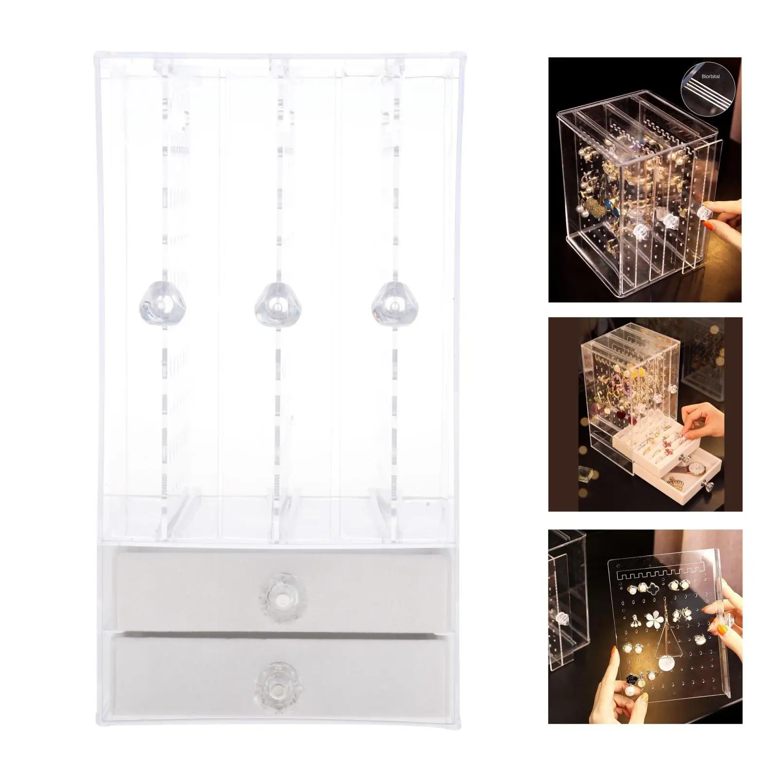Hanging Jewelry Organizer for Necklace, Earrings, Rings, Bracelet, Holder Display for Necklaces Earrings Bracelets and Rings