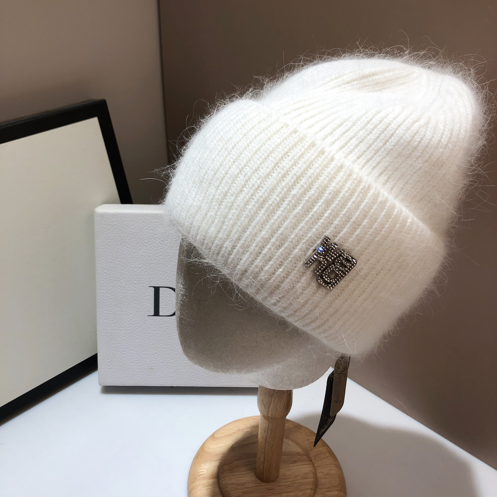 Title 15, 21 Colors Real Rabbit Fur Beanies Winter Hat fo...