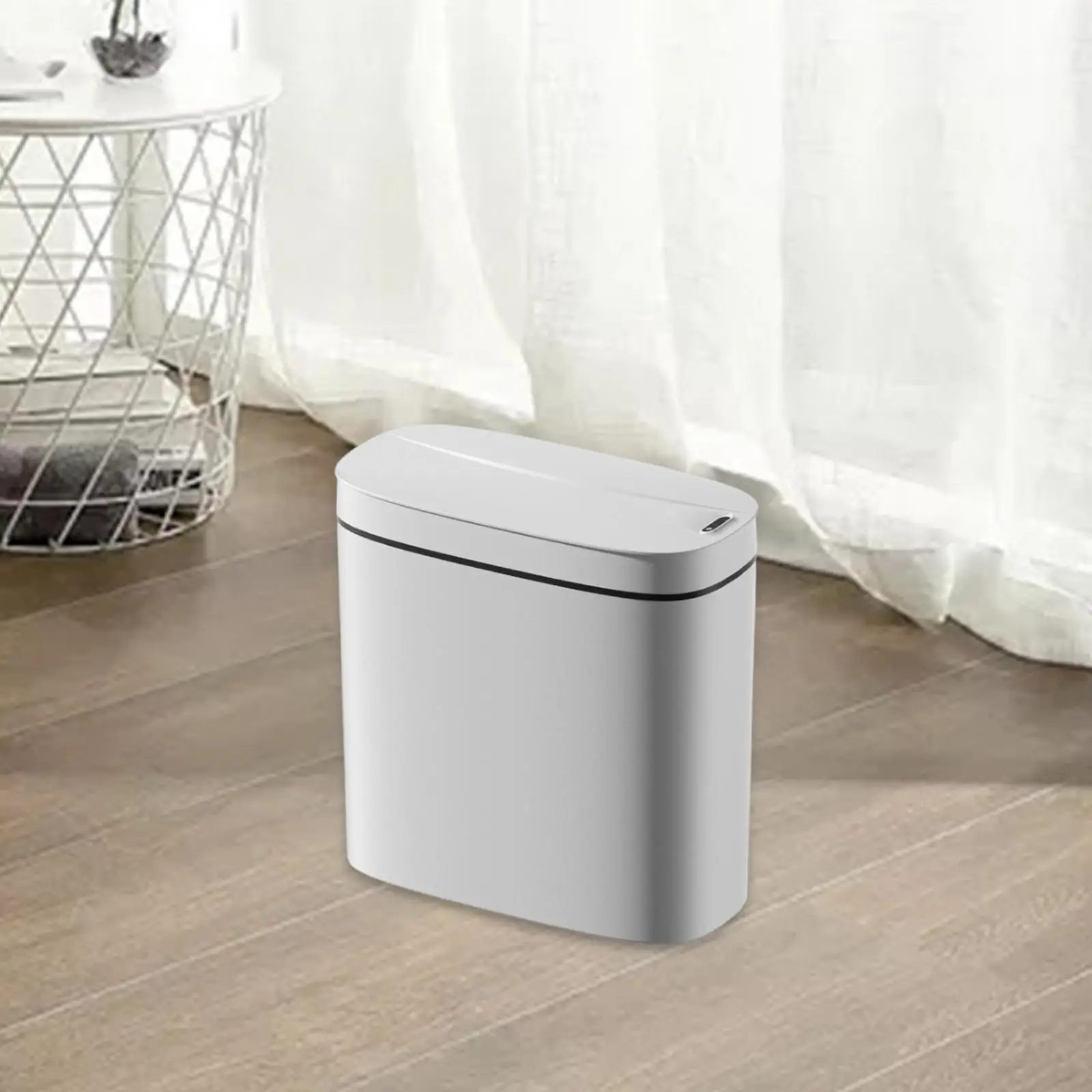 Smart Sensing Trash Can Rectangular 14L Simple Waterproof Narrow Seam Wastebaskets for Laundry, Study, Office, Bathroom, Hotel