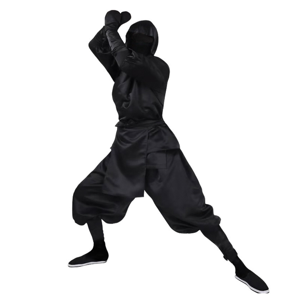 Déguisement Ninja Kimono à Capuche Noir Adulte – photo 2